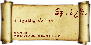 Szigethy Áron névjegykártya